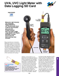 Thumbnail of document Data Sheet - HHUV254SD UVA/UVC Handheld Light Meter w/Thermocouple & SD card